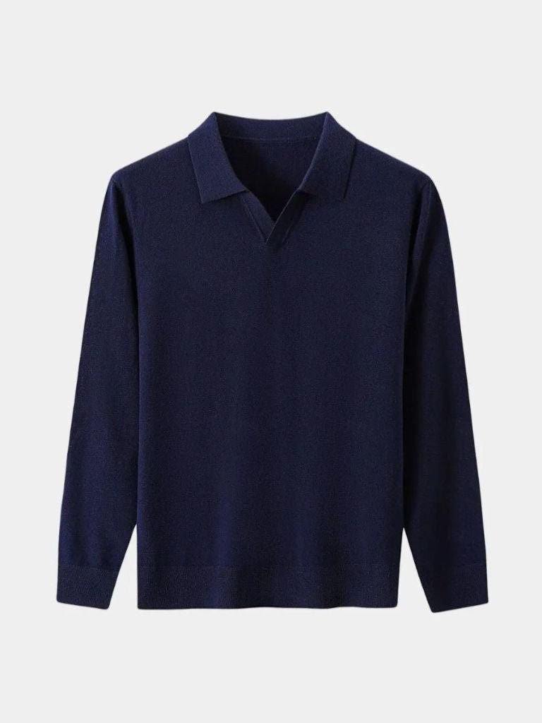 Pull Polo Col V en Laine - Cross & Crown
