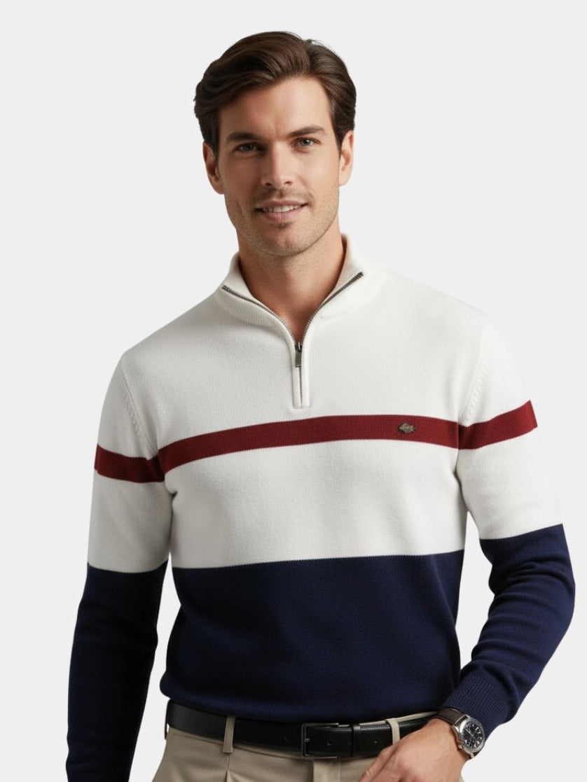 Pull Col Zippé Quarter-Zip - Cross & Crown