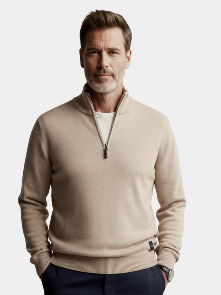 Cardigan Maille Col Zippé Uni