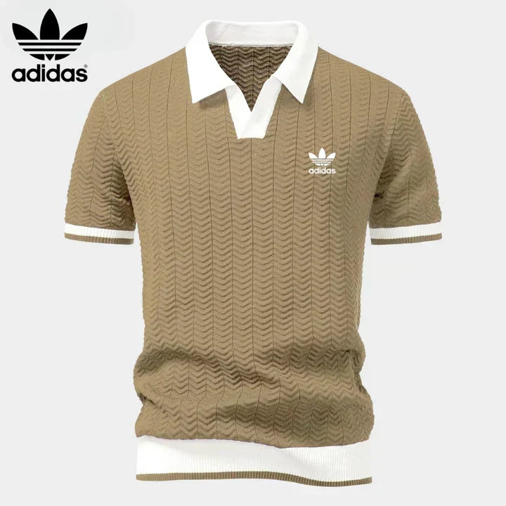 Men's Retro Knit Polo Shirt