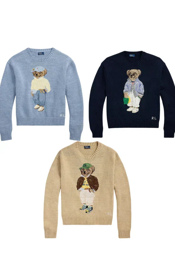 Men's Set 3 Styles RL Polo Bear Sweater