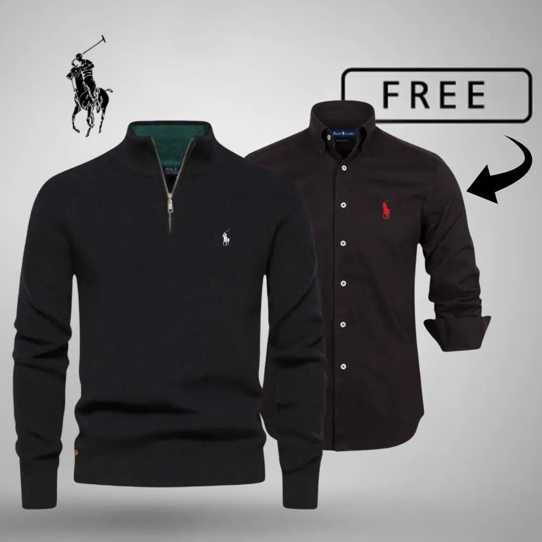 Men's Style & Comfort Premium – Half-Zip Jumper + FREE Classic Shirt
