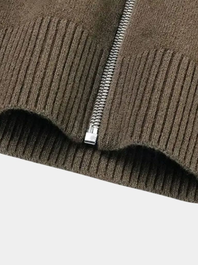 Pull Col Roulé Zippé Cachemire - Cross & Crown