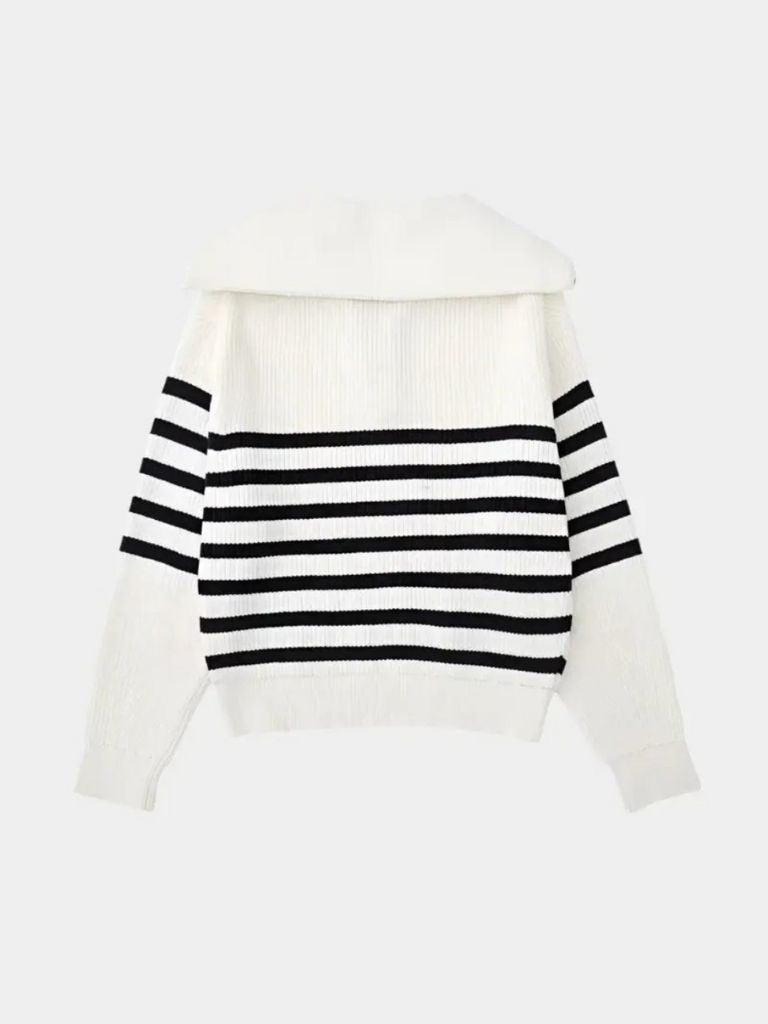 Pull zippé rayé Casual - Cross & Crown