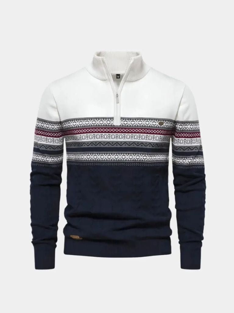 Pull Col Zippé en Maille - Cross & Crown