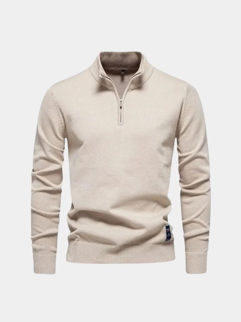 Cardigan Maille Col Zippé Uni