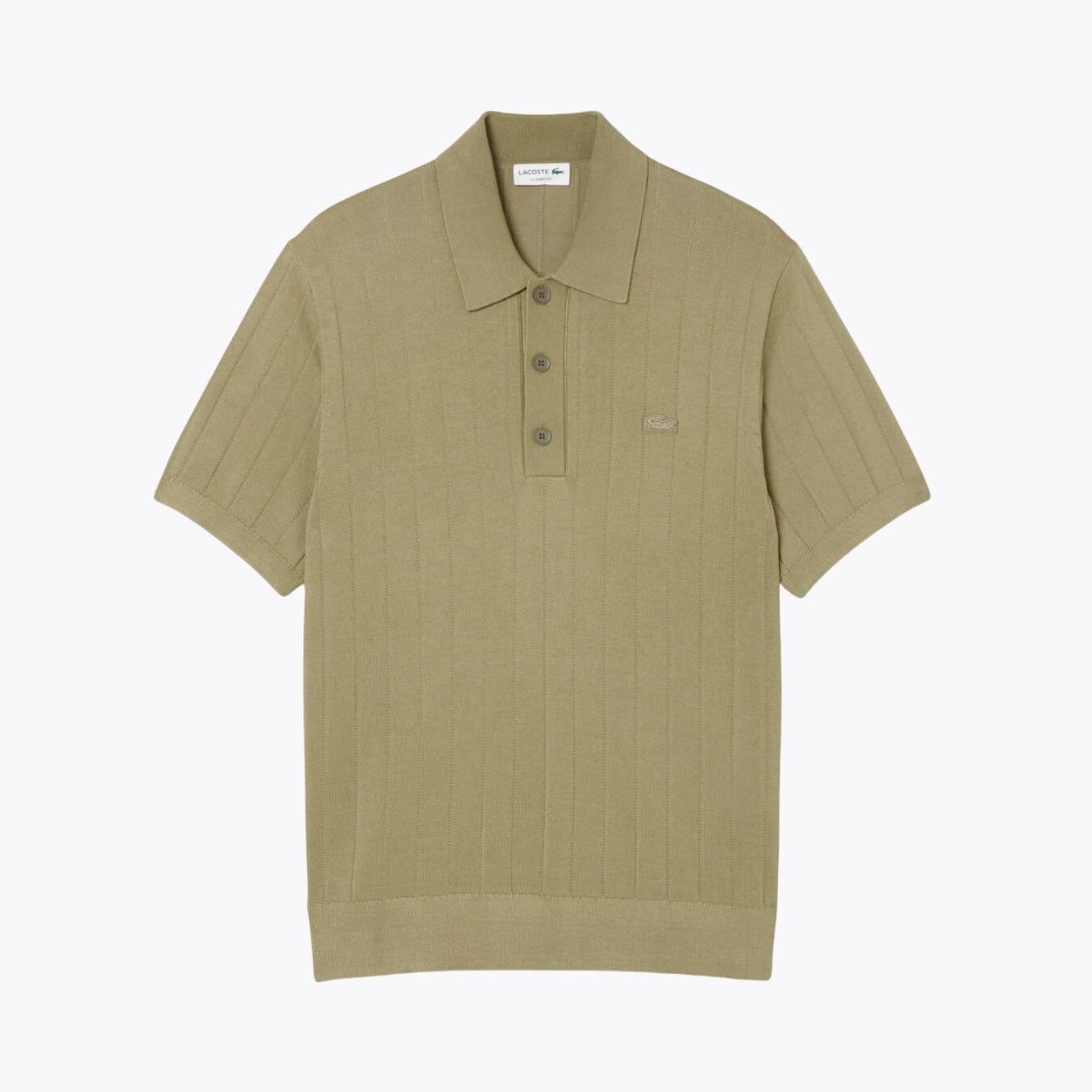 L.C Fluid Ribbed Knit Polo Collar Sweater