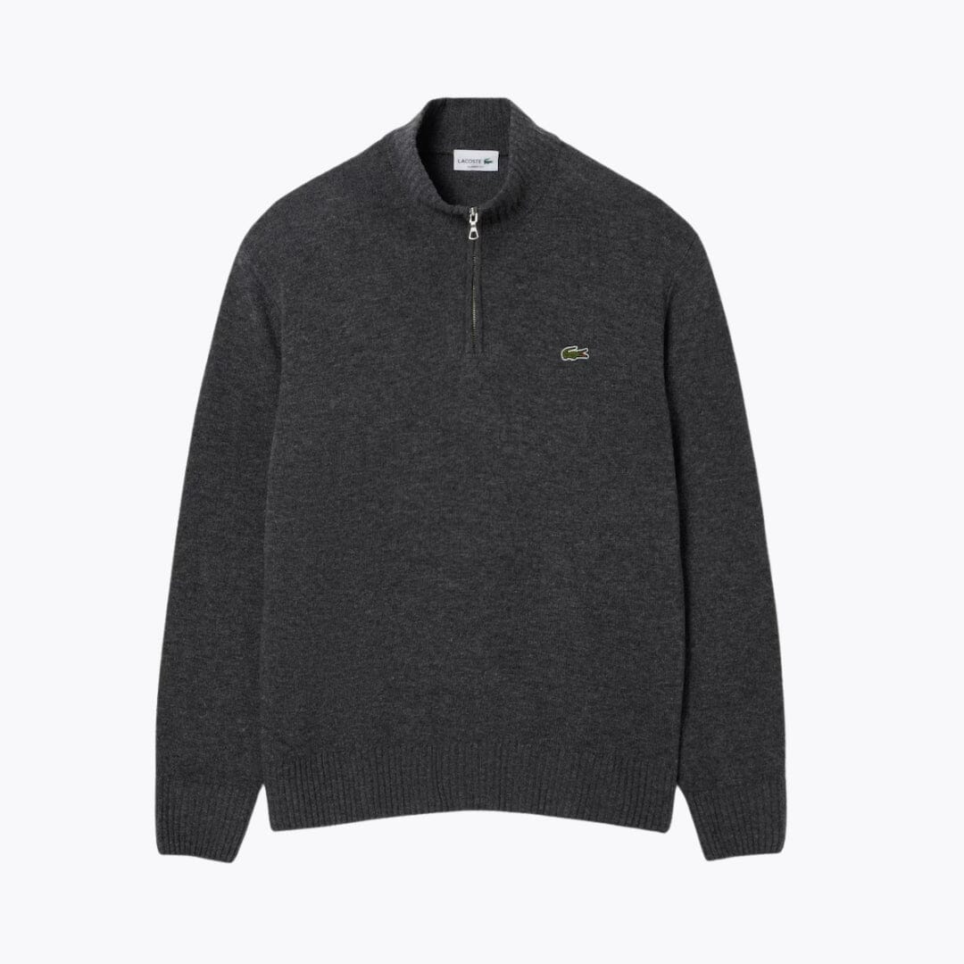L.C Zipped High Neck Carded Wool Sweater