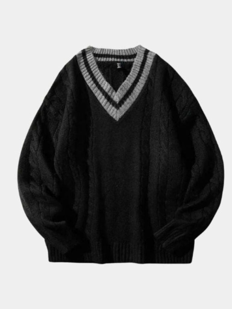 Pull col V minimaliste Cross & Crown