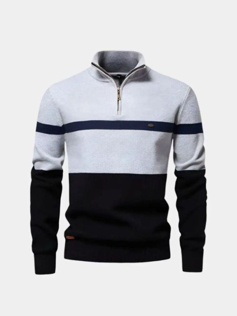 Pull Col Zippé Quarter-Zip - Cross & Crown