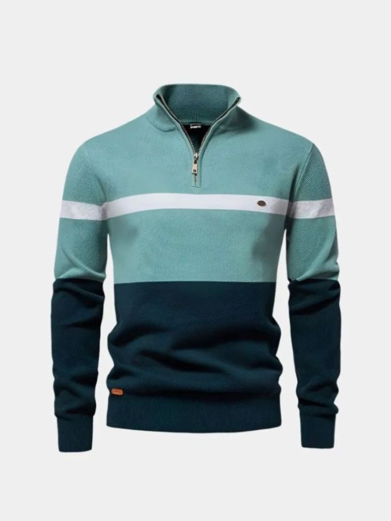 Pull Col Zippé Quarter-Zip - Cross & Crown