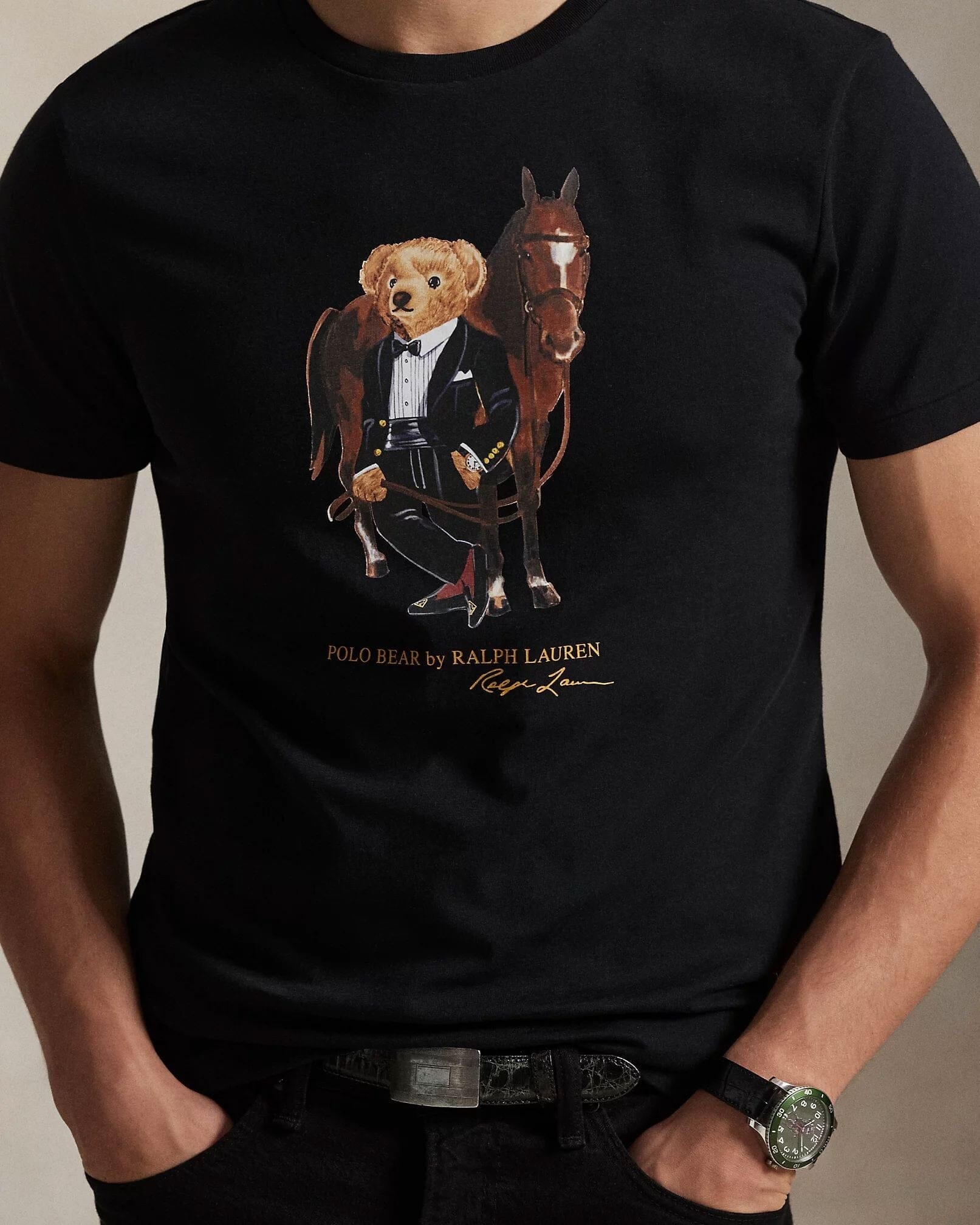 Men's Polo Bear Cotton T-Shirt