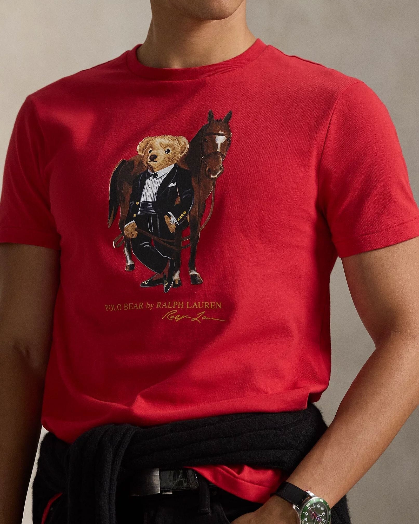 Men's Polo Bear Cotton T-Shirt