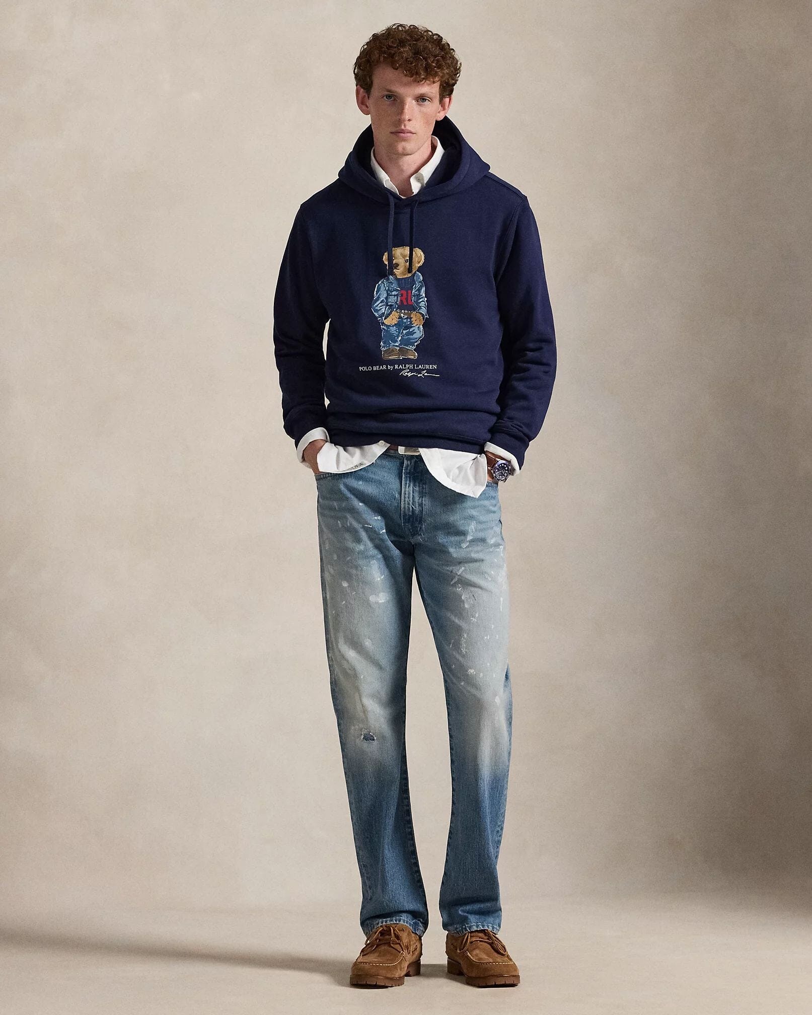 Men's Polo Bear Fleece Hoodie