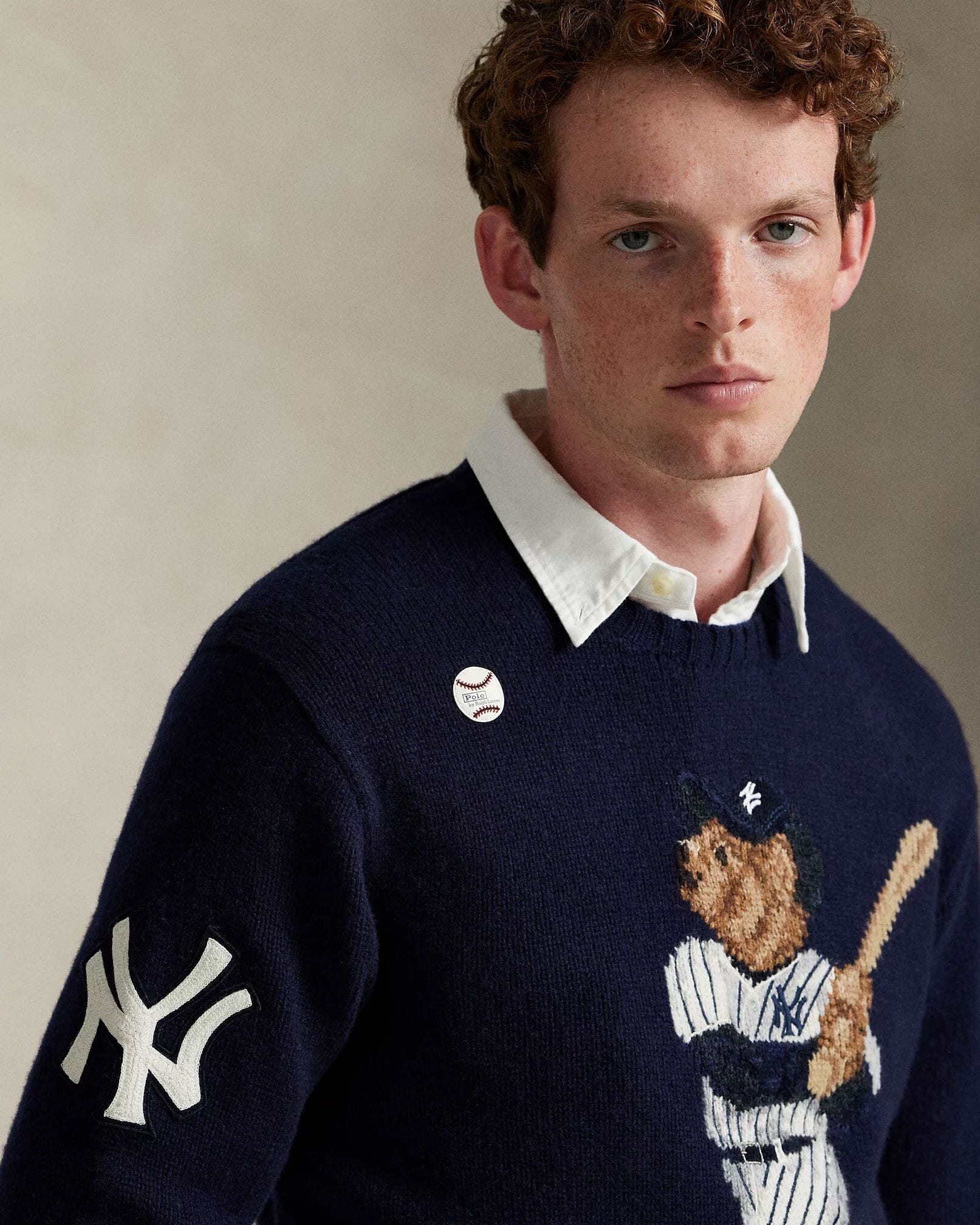 Men's Polo Bear Yankees Sweater
