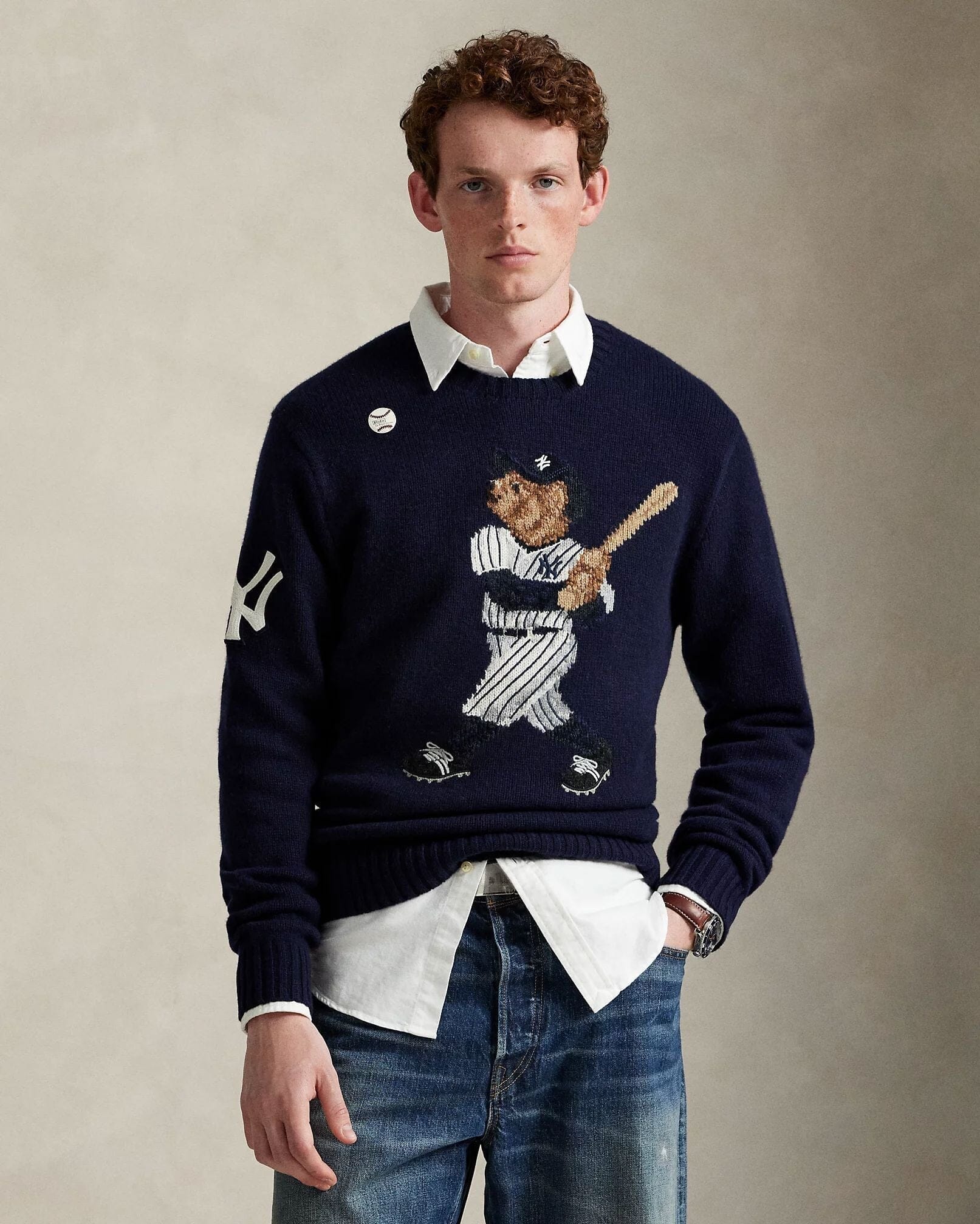 Men's Polo Bear Yankees Sweater