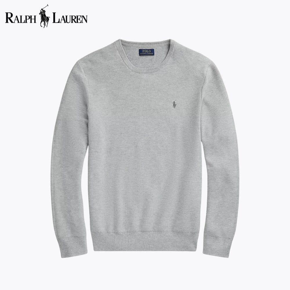 Men's Mesh-Knit Cotton Crewneck Sweater
