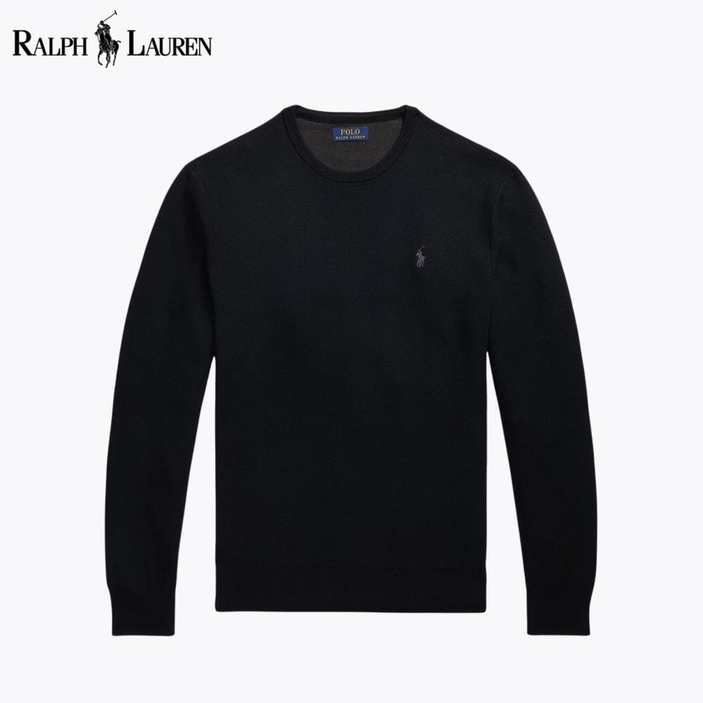 Men's Mesh-Knit Cotton Crewneck Sweater