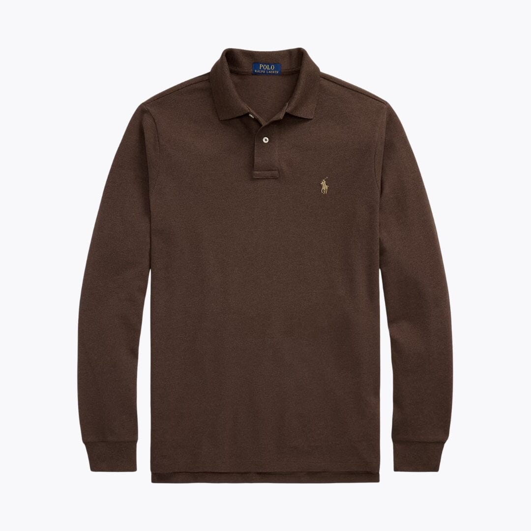 Men's Mesh Long-Sleeve Polo Shirt