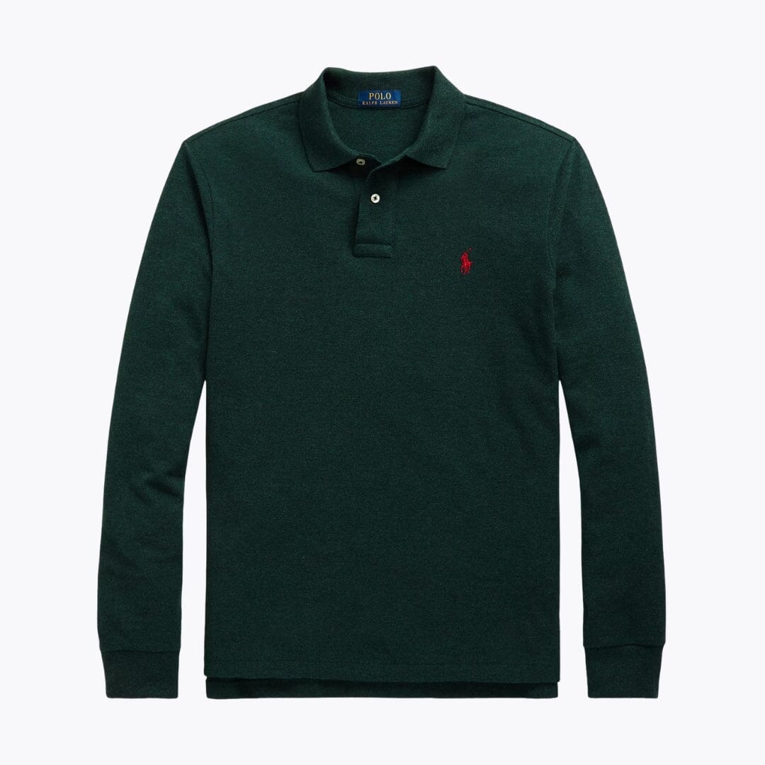 Men's Mesh Long-Sleeve Polo Shirt