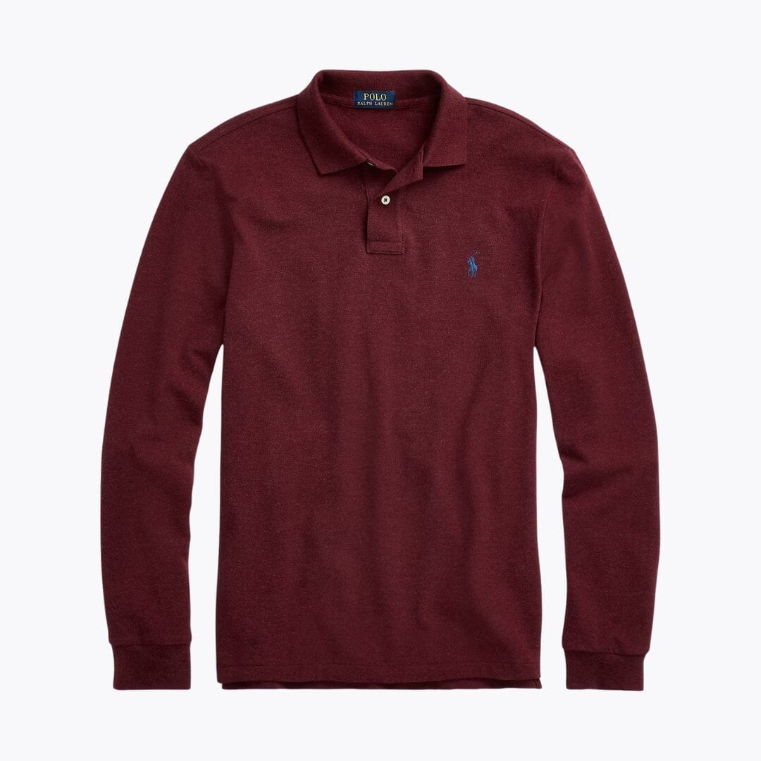Men's Mesh Long-Sleeve Polo Shirt