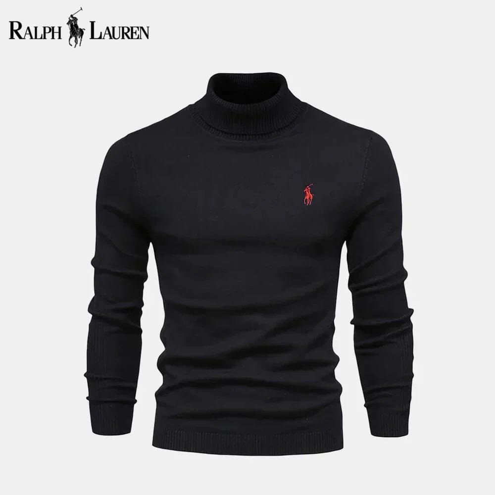 Men's Turtleneck Cable-Knit Wool Knit Sweater