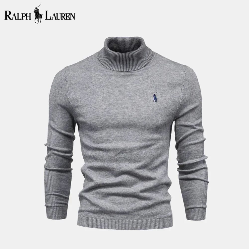Men's Turtleneck Cable-Knit Wool Knit Sweater