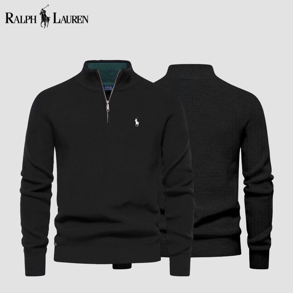 Men's Zip Cable-Knit Wool Knit Sweater