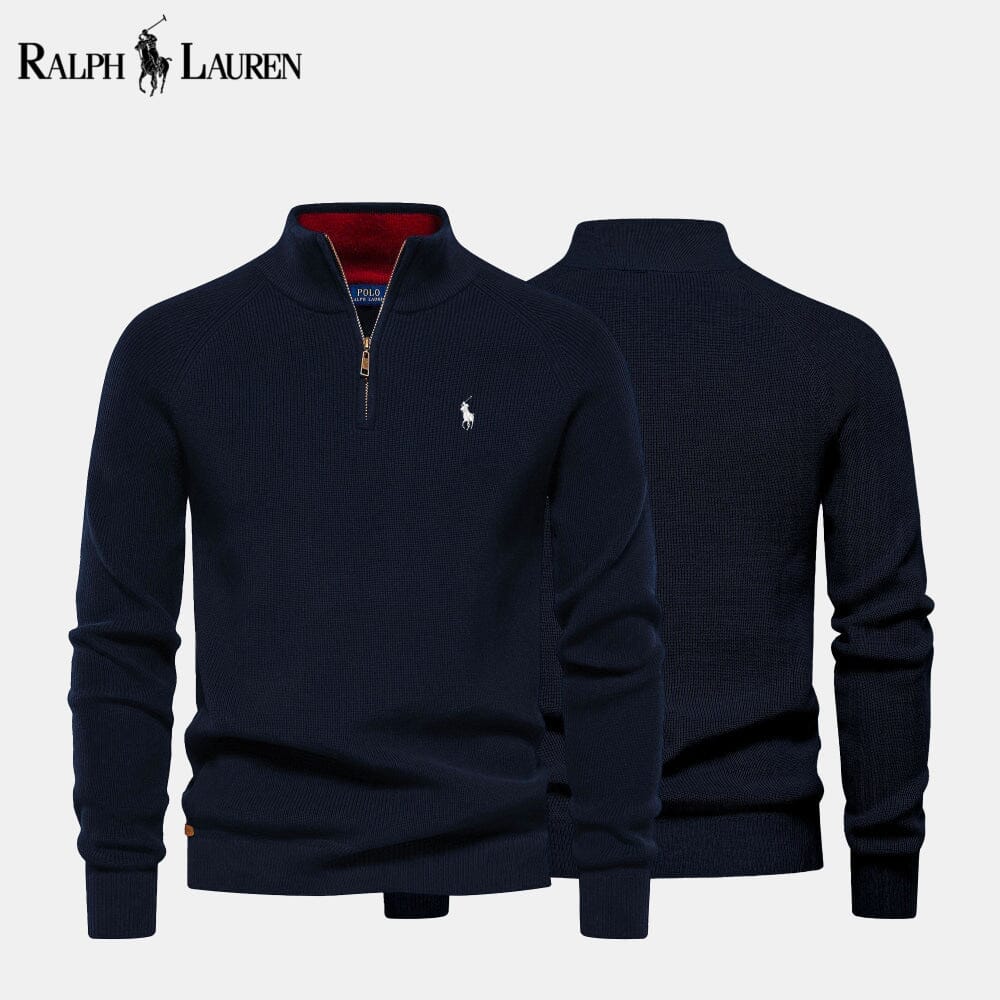 Men's Zip Cable-Knit Wool Knit Sweater