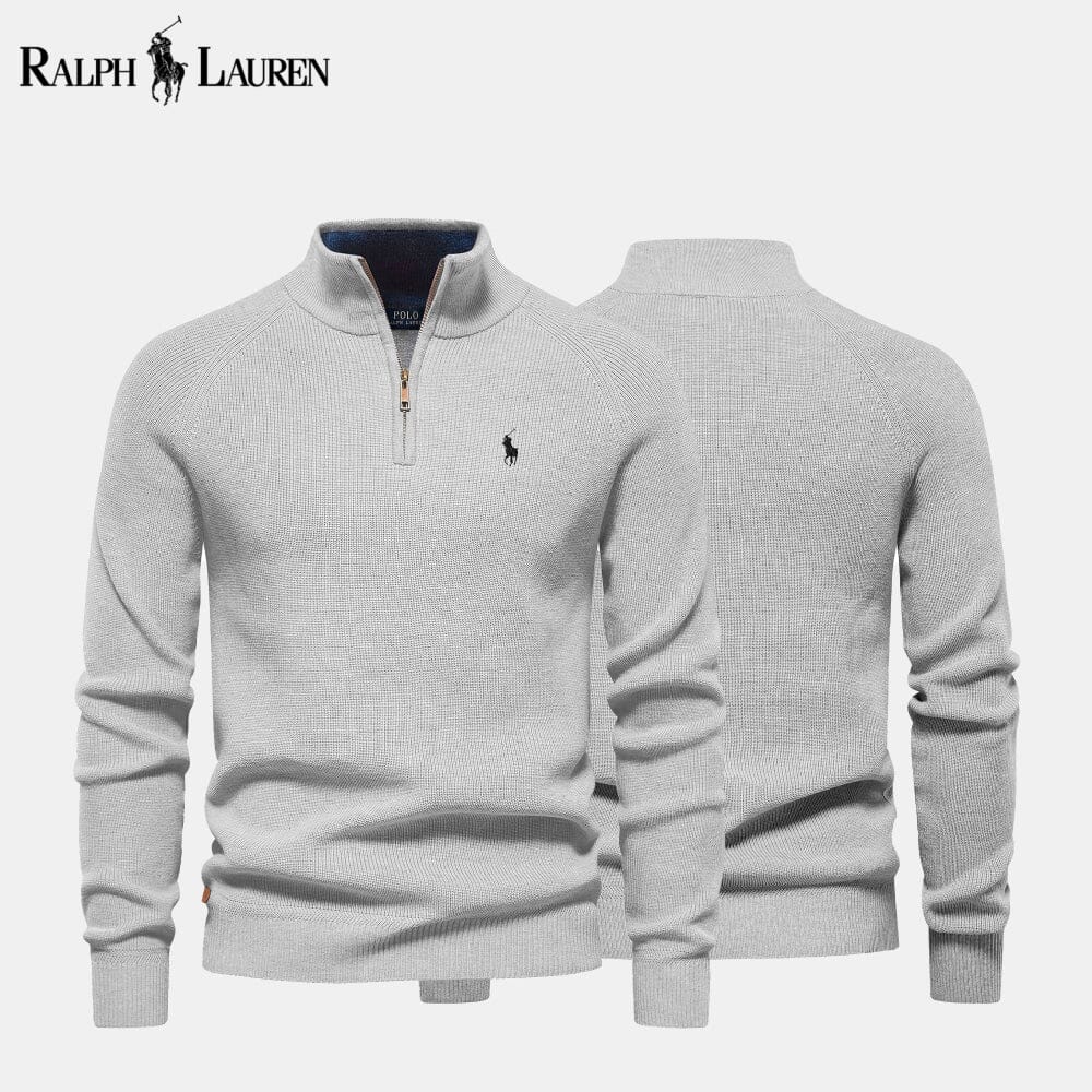 Men's Zip Cable-Knit Wool Knit Sweater