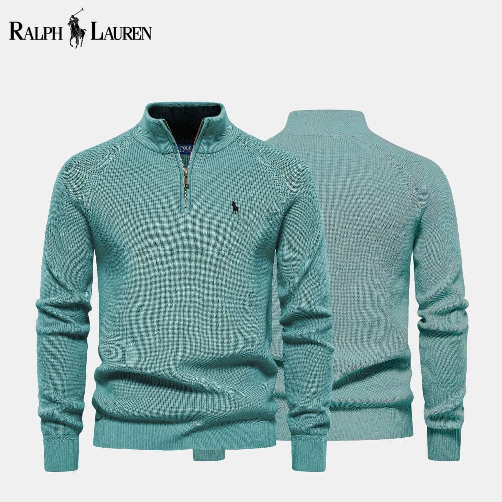 Men's Zip Cable-Knit Wool Knit Sweater