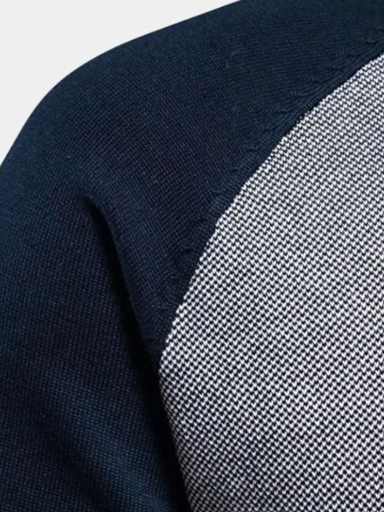 Cardigan Zippé Col Montant Color Block - Cross & Crown