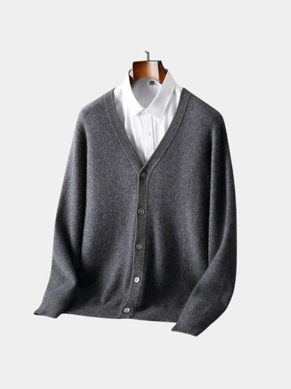 Cardigan en Laine Mérinos Col V - Cross & Crown