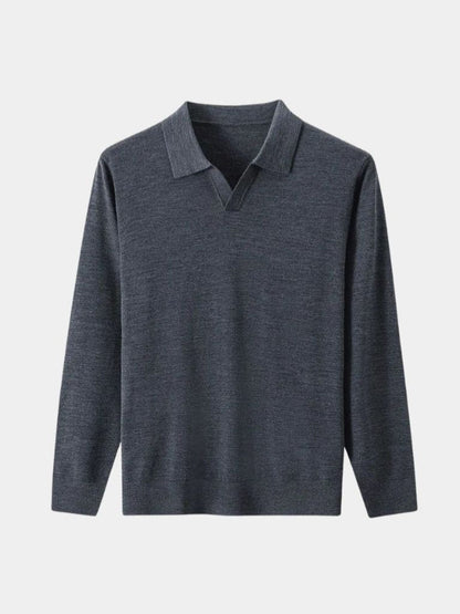 Pull Polo Col V en Laine - Cross & Crown