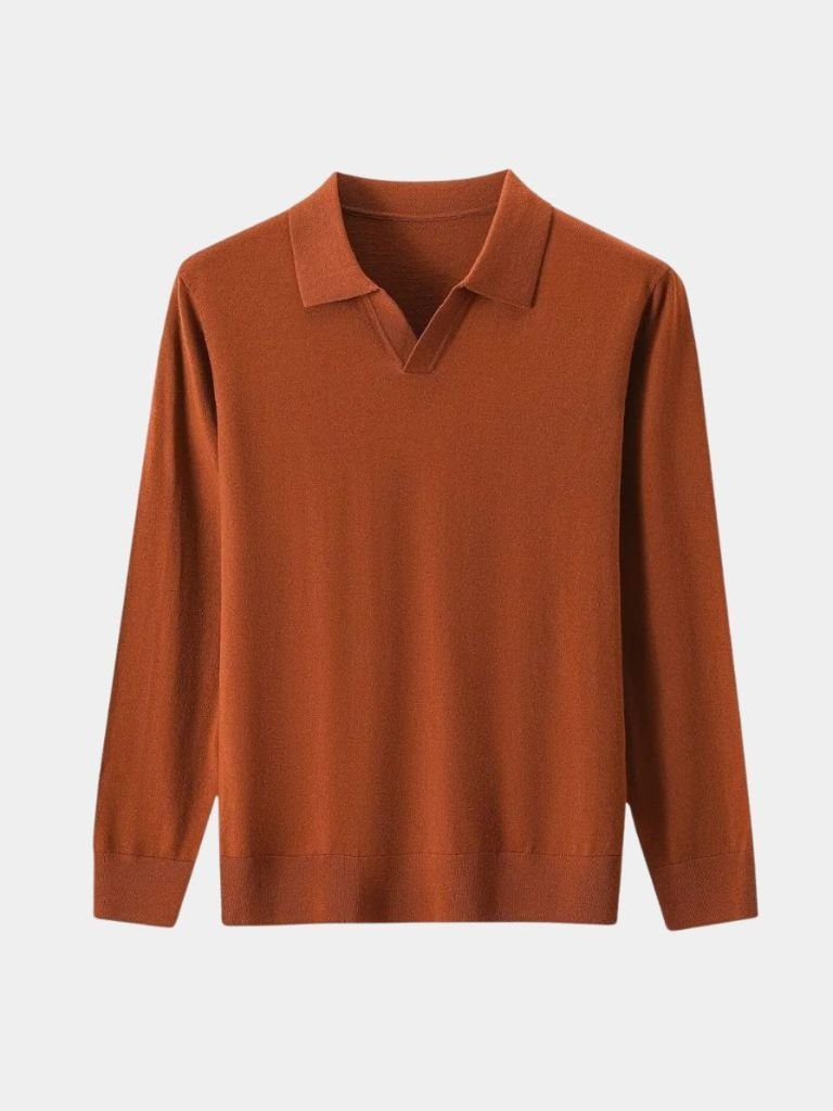 Pull Polo Col V en Laine - Cross & Crown