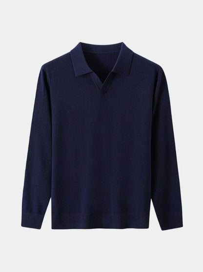 Pull Polo Col V en Laine - Cross & Crown