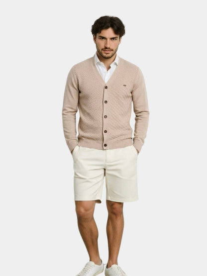 Cardigan col V en maille - Cross & Crown