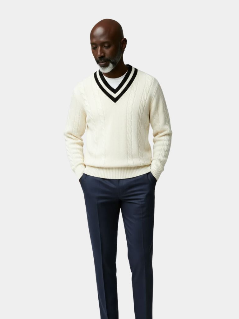 Pull col V minimaliste Cross & Crown