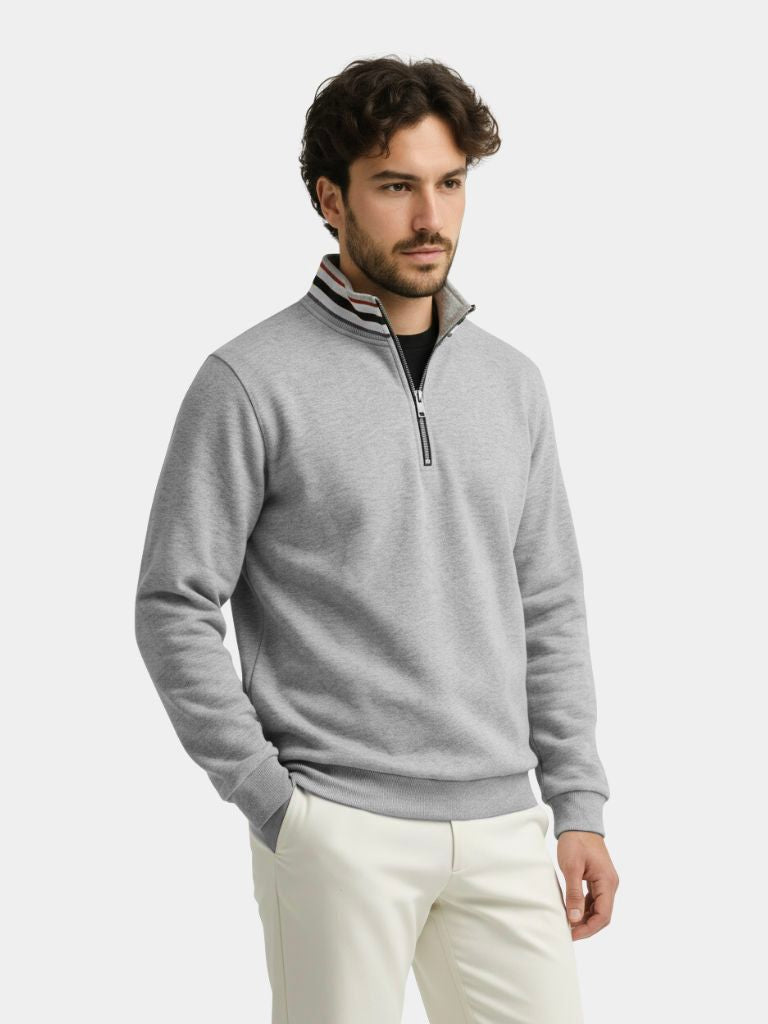 Pull Col Montant Rayé Regent - Cross & Crown