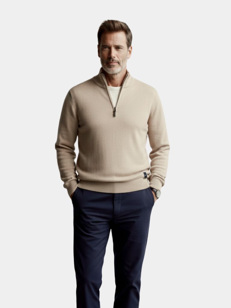 Cardigan Maille Col Zippé Uni