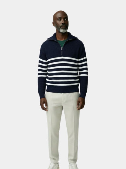 Pull zippé rayé Casual - Cross & Crown
