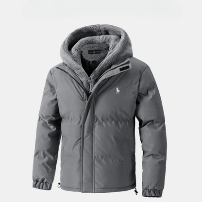 Men's Padded Winter Jacket with Fleece Hood || CLEARANCE SALE