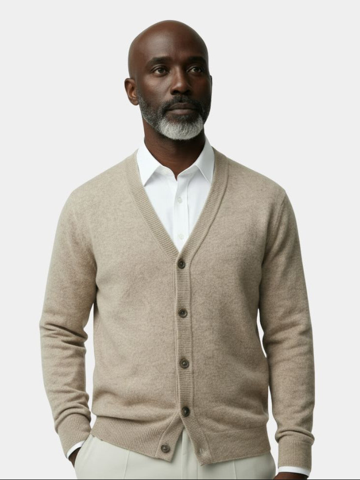 Cardigan en Laine Mérinos Col V - Cross & Crown