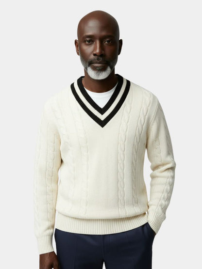Pull col V minimaliste Cross & Crown