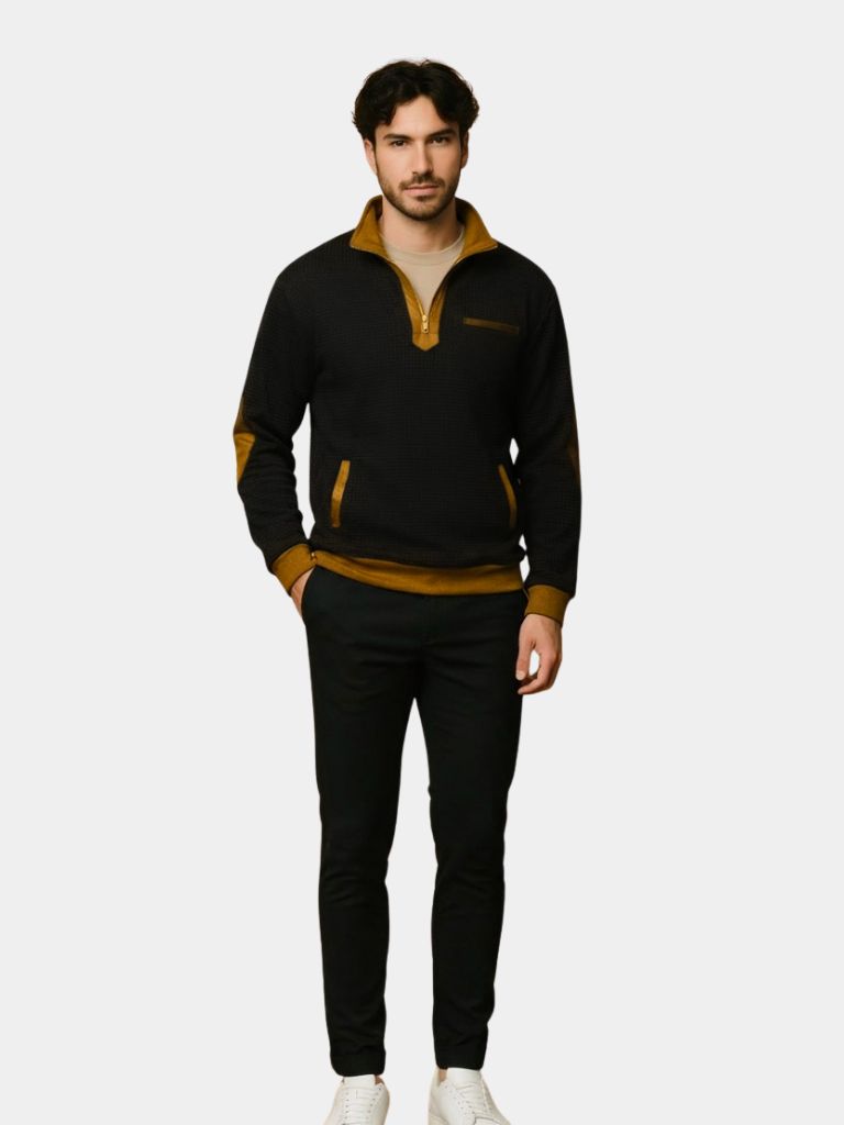 Pull zippé col montant Explorateur Nautique - Cross & Crown