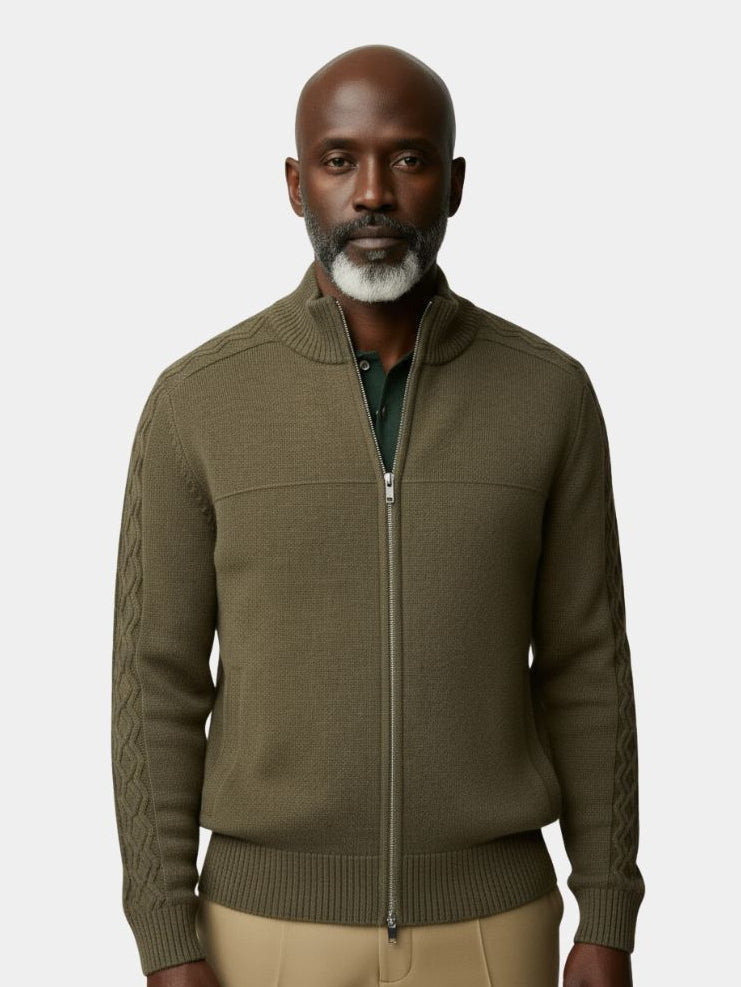 Pull Col Roulé Zippé Cachemire - Cross & Crown