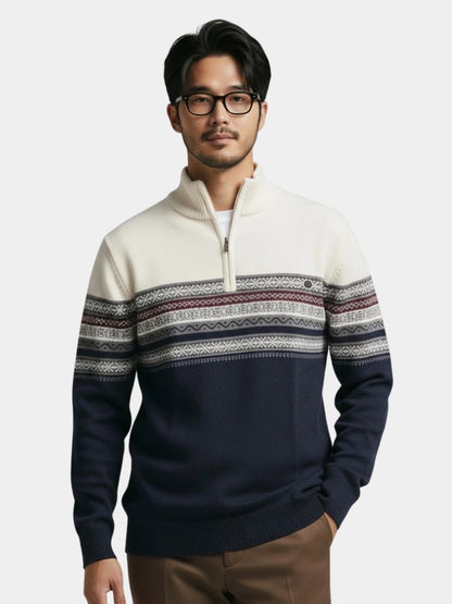 Pull Col Zippé en Maille - Cross & Crown