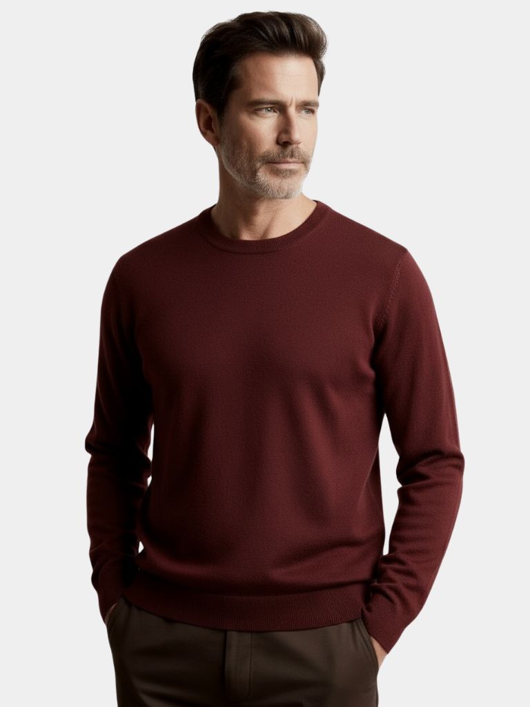 Pull Col Rond en Maille Premium - Cross & Crown