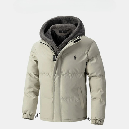 Men's Padded Winter Jacket with Fleece Hood || CLEARANCE SALE