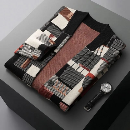 Èze Abstract Wool Cardigan